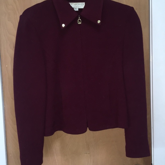 St. John Burgundy Blazer - Picture 2 of 4